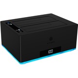 ICY BOX IB-127CL-U3 drev dockingstation Sort, Docking station HDD, SATA, Serial ATA II, Serial ATA III, 2.5,3.5", 18 TB, 5 Gbit/sek., Sort