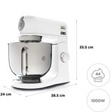 Kenwood kMix foodprocessor 1000 W 5 L Hvid Hvid, 5 L, Hvid, Dreje, Slå, Ælte, Mikse, 2 m, Rustfrit stål