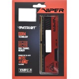 Patriot Viper Elite PVE2416G360C0K hukommelsesmodul 16 GB 2 x 8 GB DDR4 3600 Mhz Rød/Sort, 16 GB, 2 x 8 GB, DDR4, 3600 Mhz, 288-pin DIMM