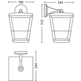 Philips White & Color Ambiance Econic Outdoor hængende væglampe, LED lys Sort