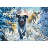 Schmidt Spiele Mark Fredrickson: Hundekærlighed - sort Labrador i sneen, Puslespil 