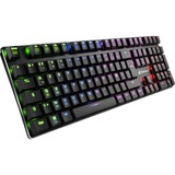 Sharkoon PureWriter RGB tastatur USB AZERTY Fransk Sort, Gaming-tastatur Sort, FR-layout, Kailh Choc Low Profile Blue, USB, Mekanisk, AZERTY, RGB LED, Sort