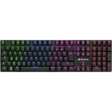 Sharkoon PureWriter RGB tastatur USB AZERTY Fransk Sort, Gaming-tastatur Sort, FR-layout, Kailh Choc Low Profile Blue, USB, Mekanisk, AZERTY, RGB LED, Sort