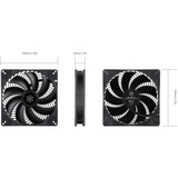 SilverStone SST-AP184i-PRO 180x180x32, Sag fan Sort