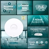 TP-Link EAP610 V2 WLAN adgangspunkt 1800 Mbit/s Hvid Strøm over Ethernet (PoE), Adgangspunktet Hvid, 2.4 GHz, 5 GHz, 1800 Mbit/s, HTTPS, SNMP, SNMPv2, SNMPv3, WPA, WPA2, WPA3, 10,100,1000 Mbit/s
