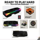 XFX Radeon RX 9070 XT OC Mercury RGB, Grafikkort Sort