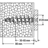 fischer Isoleringsdybel FID II Plus 80mm, Dyvel Hvid