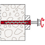 fischer Langskaftet rawlplug HybridPower 10x90 T, Dyvel Rød/grå