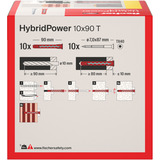 fischer Langskaftet rawlplug HybridPower 10x90 T, Dyvel Rød/grå