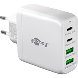 goobay USB-C Multiport Hurtigoplader, PD, GaN, 68 Watt Hvid