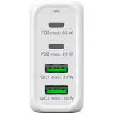 goobay USB-C Multiport Hurtigoplader, PD, GaN, 68 Watt Hvid