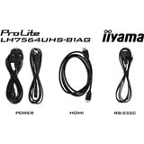 iiyama LH7564UHS-B1AG, Offentlig visning Sort (mat)