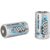 Ansmann 10000 mAh - Mono / D / HR20 Nikkel-Metalhydrid (NiMH), Batteri Sølv, D, Nikkel-Metalhydrid (NiMH), 1,2 V, 10000 mAh, 33 x 61.5