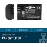 Ansmann A-Can LP E 6 Lithium-Ion (Li-Ion) 1400 mAh, Kamera batteri 1400 mAh, 7,4 V, Lithium-Ion (Li-Ion)