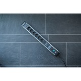 Brennenstuhl Premium-Protect-Line 1391010610, Strømskinne Sort/aluminium