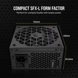 Corsair SF1000L 1000W Renoveret, PC strømforsyning Sort