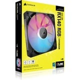 Corsair iCUE LINK RX140 RGB, Sag fan Sort