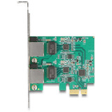DeLOCK PCI Express x1 kort 2 x RJ45 2,5 Gigabit LAN RTL8125, Netværkskort 