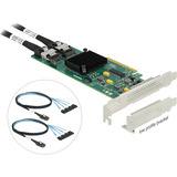 DeLOCK PCI Express x8-kort med 8 SATA-porte og tilslutningskabel, Interface card 
