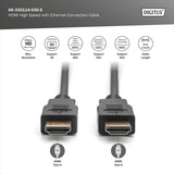 Digitus HDMI High Speed tilslutningskabel, med Ethernet, Full HD 1080i/p Sort