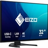 EIZO FlexScan EV3240X-BK computerskærm 80 cm (31.5") 3840 x 2160 pixel 4K Ultra HD LCD Sort, LED-skærm Sort, 80 cm (31.5"), 3840 x 2160 pixel, 4K Ultra HD, LCD, 5 ms, Sort
