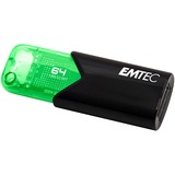Emtec Click Easy USB-nøgle 64 GB USB Type-A 3.2 Gen 1 (3.1 Gen 1) Sort, Grøn, USB-stik Grøn/Sort, 64 GB, USB Type-A, 3.2 Gen 1 (3.1 Gen 1), Uden hætte, Sort, Grøn