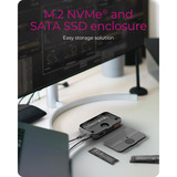 ICY BOX IB-DK4071M-CU31 USB 3.2 Gen 2 (3.1 Gen 1) Type-C Sort, Docking station SSD, SATA, M.2, USB 3.2 Gen 2 (3.1 Gen 1) Type-C, Sort, 10 Gbit/sek.
