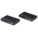 Lindy 100m Cat.6A KVM Extender HDBaseT 3.0, KVM-switchen Sort