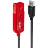 Lindy 42780 USB-kabel USB 2.0 8 m USB A Sort, Forlængerledning Sort/Rød, 8 m, USB A, USB A, USB 2.0, Sort