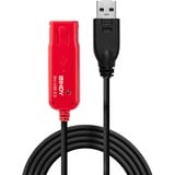 Lindy 42780 USB-kabel USB 2.0 8 m USB A Sort, Forlængerledning Sort/Rød, 8 m, USB A, USB A, USB 2.0, Sort