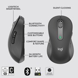 Logitech Signature M650 mus Venstre hånd RF trådløs + Bluetooth Optisk 2000 dpi grafit, Venstre hånd, Optisk, RF trådløs + Bluetooth, 2000 dpi, Grafit