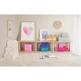 Room Copenhagen LEGO Opbevaringsklods 4 Toplåg Glitter, Opbevaringsboks Lyseblå/gennemsigtig