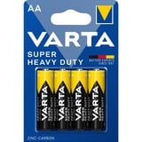 VARTA SUPERLIFE Engangsbatteri AA Zink-carbon Engangsbatteri, AA, Zink-carbon, 1,5 V, 4 stk, Grå, Gul