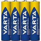 Varta Industrial AAA Engangsbatteri Alkaline Engangsbatteri, AAA, Alkaline, 1,5 V, 4 stk, Blå