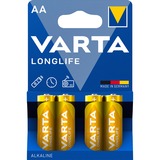 Varta Longlife Engangsbatteri AA Alkaline Engangsbatteri, AA, Alkaline, 1,5 V, 1 stk, Flerfarvet