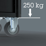 Wera Tool Rebel værkstedsvogn Stainless XXL 1, med udstyr, Værktøj Rulleborde værktøjsvogn Sort