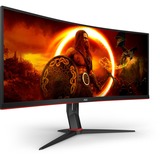 AOC CU34G2XP/BK, Gaming Skærm Sort/Rød