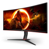 AOC CU34G2XP/BK, Gaming Skærm Sort/Rød
