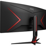 AOC CU34G2XP/BK, Gaming Skærm Sort/Rød