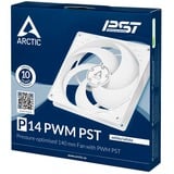 ARCTIC P14 PWM PST Computerkabinet Ventilator 14 cm Hvid, Sag fan Hvid, Ventilator, 14 cm, 200 rpm, 1700 rpm, 0,3 blæser, 123,69 m³/t