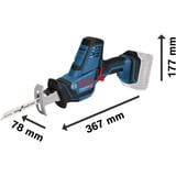 Bosch GSA 18 V-LI C Sort, Blå, Bajonet sav Blå/Sort, Sort, Blå, 2,1 cm, 20 cm, 10 cm, Batteri, Lithium-Ion (Li-Ion)