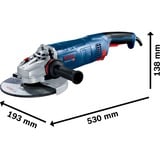 Bosch GWS 24-230 PZ Professional vinkelsliber 23 cm 650 rpm 2400 W 5,9 kg Blå, 650 rpm, 23 cm, Vekselstrøm, 5,9 kg
