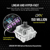 Corsair Gaming-tastatur Sort, Amerikansk layout, Corsair OPX