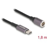 DeLOCK Notebook opladerkabel USB-C stik > magnetisk 8-pin connector antracit/Sort