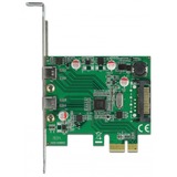 DeLOCK PCI Express x1 Card to 2 x external SuperSpeed USB (USB 3.2 Gen 1) USB Type-C™ female interface-kort/adapter Intern USB 3.2 Gen 1 (3.1 Gen 1), USB-controlleren PCIe, USB 3.2 Gen 1 (3.1 Gen 1), Fuld højde/ lav profil, PCIe 2.0, VIA Technologies, VL805