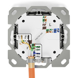 Digitus CAT.6A dataudtag, indbygget, skærmet, 1x RJ-45 LSA, Samledåse Hvid