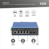 Digitus Industriel 4+2-port L2 administreret Gigabit Ethernet PoE, Switch 