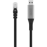 Digitus USB-A 3.2 Gen1 > RJ-45 Ethernet-kabel, 1Gbit/s, Adapter Sort
