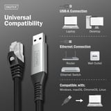 Digitus USB-A 3.2 Gen1 > RJ-45 Ethernet-kabel, 1Gbit/s, Adapter Sort