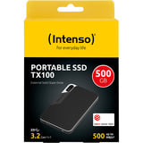Intenso Ekstern SSD TX100 500 GB, Solid state-drev Sort